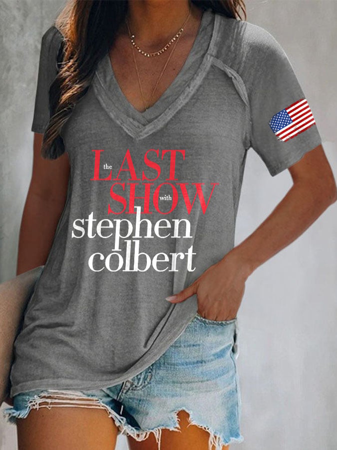 🔥Buy 3 Get 15% Off V-Neck Retro Last Show Print T-Shirt