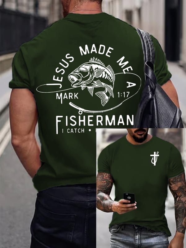 Men'S fishing Casual Faith Short-Sleeved T-Shirt
