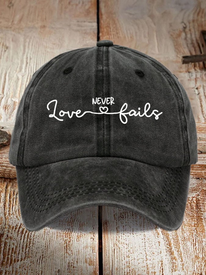 Love Never Fails Print Baseball Cap