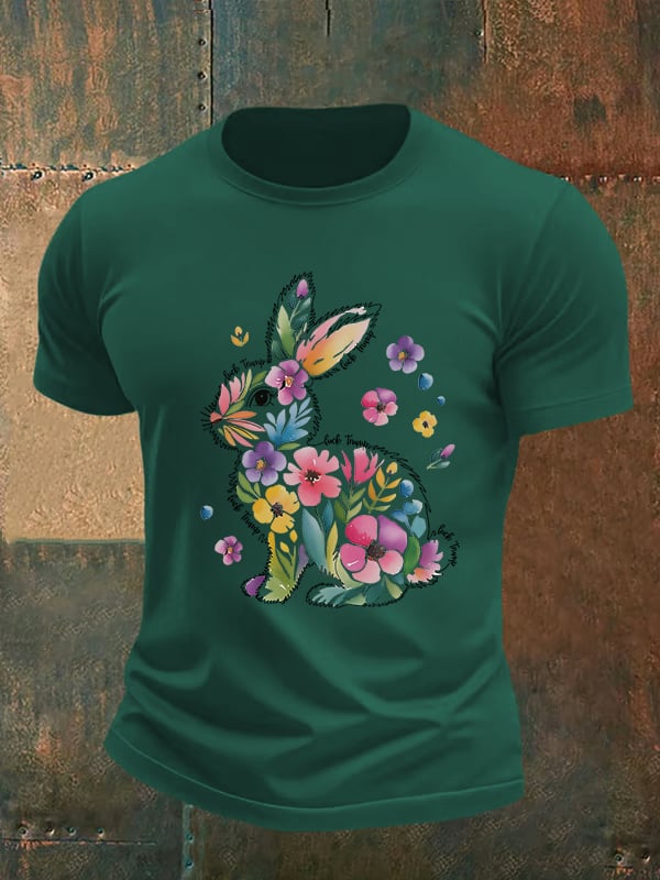 Men's Spring Easter Bunny Subtle Hidden Message FDT T-shirt