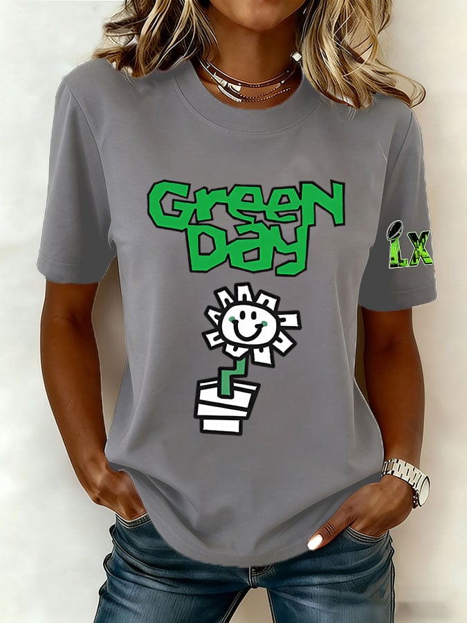 Women's Rock Band Print Casual T-Shirt