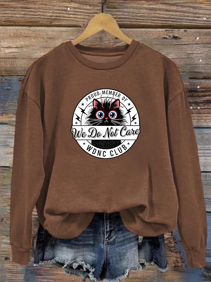 Women's Retro Funny Proud Member Of Club We Do Not Care Menopause Perimenopause Print Sweatshirt