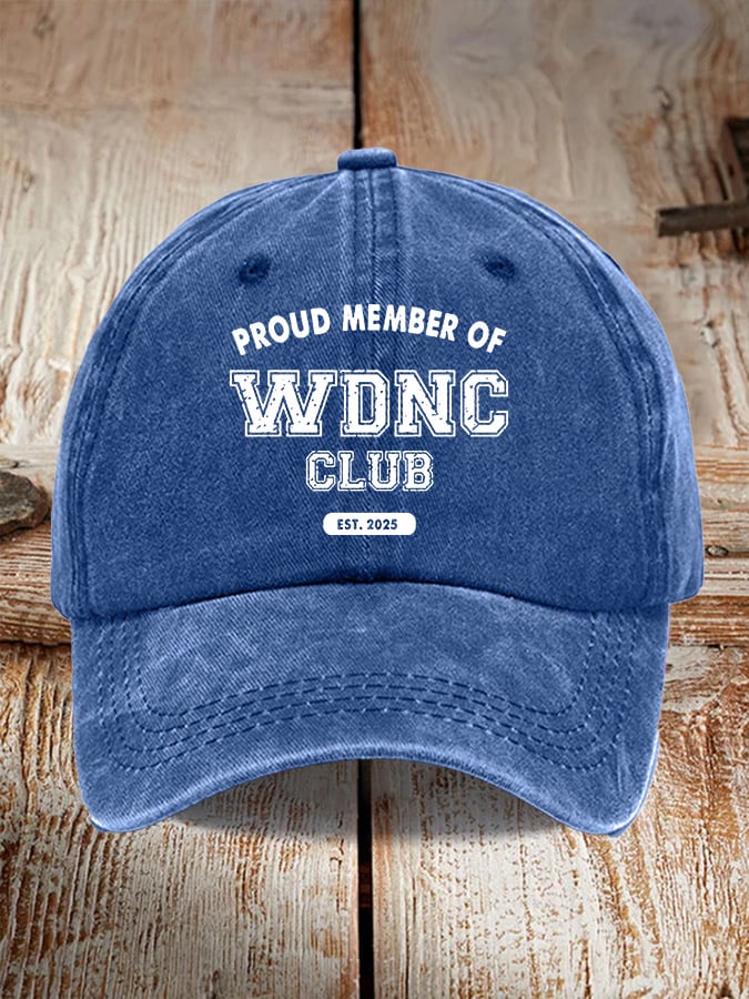 Retro Proud Member Of WDNC Club Est. 2025 Menopause Perimenopause Print Baseball Cap