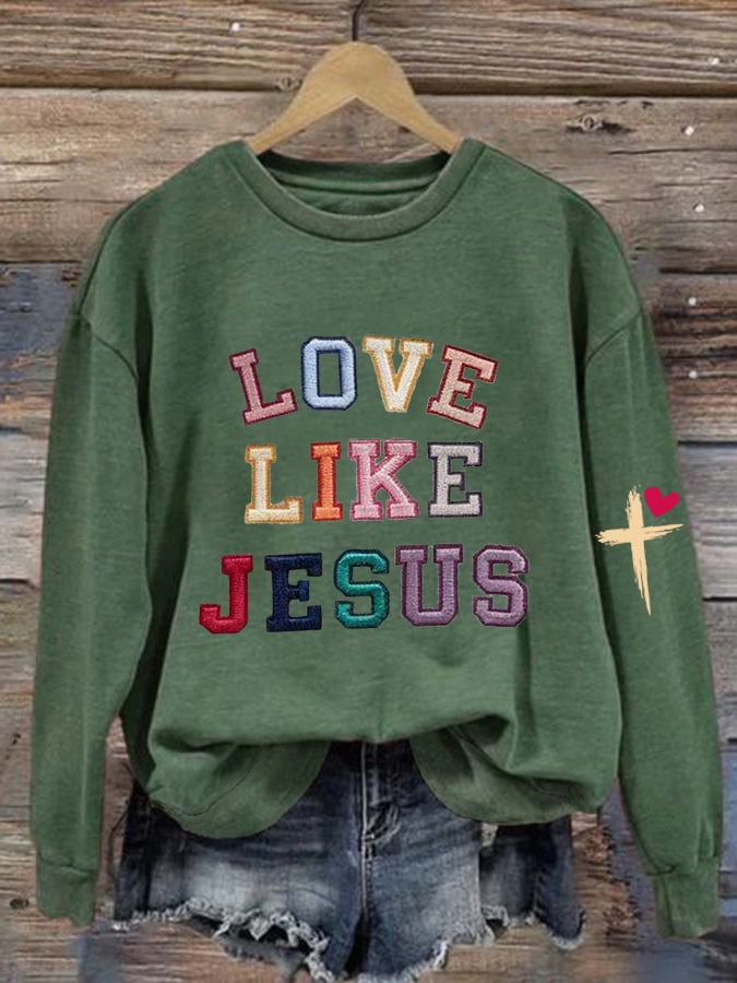 Women's Valentine's Day Printed Round Neck Sweatshirt