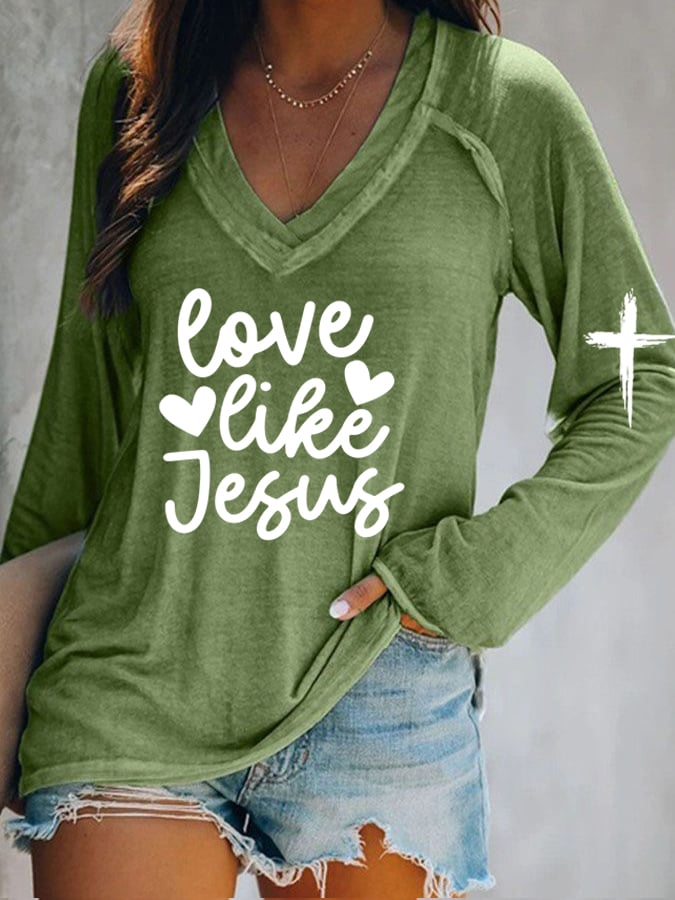 Women's Love Like Jesus Print T-Shirt
