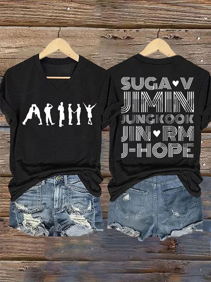 Women's BTS Fan Print Short-Sleeve T-Shirt
