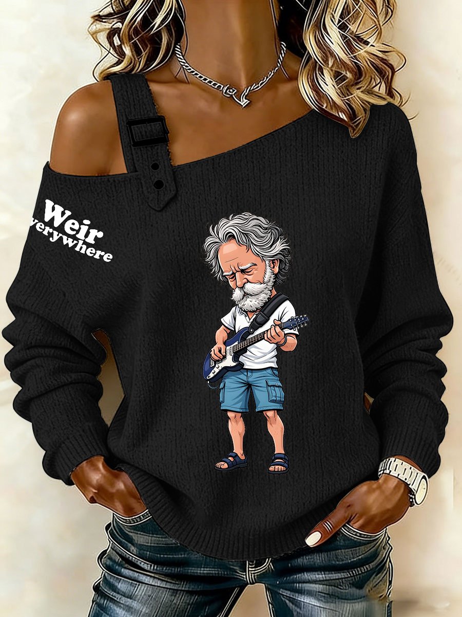 🔥Buy 3 Get 15% Off Women's RIP Bob Weir Weir Everywhere Print Sweatshirt