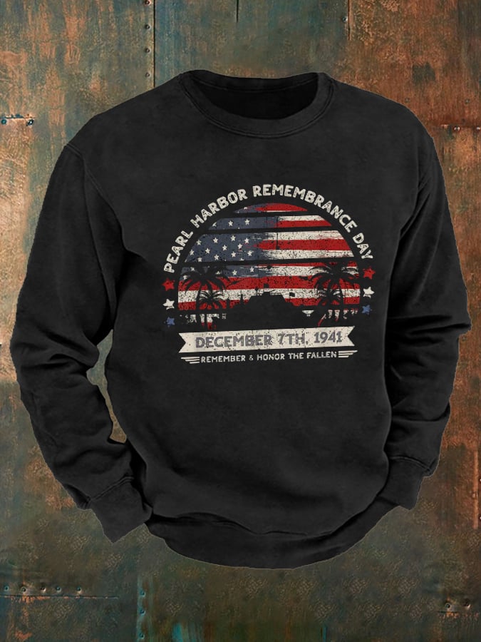 🔥Buy 3 Get 15% Off Men's Pearl Harbor Memorial Day Hawaii USA Flag Day of Infamy Sweatshirt