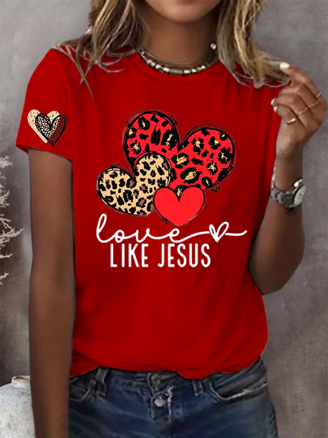 Women's Valentine's Day Printed Casual T-Shirt