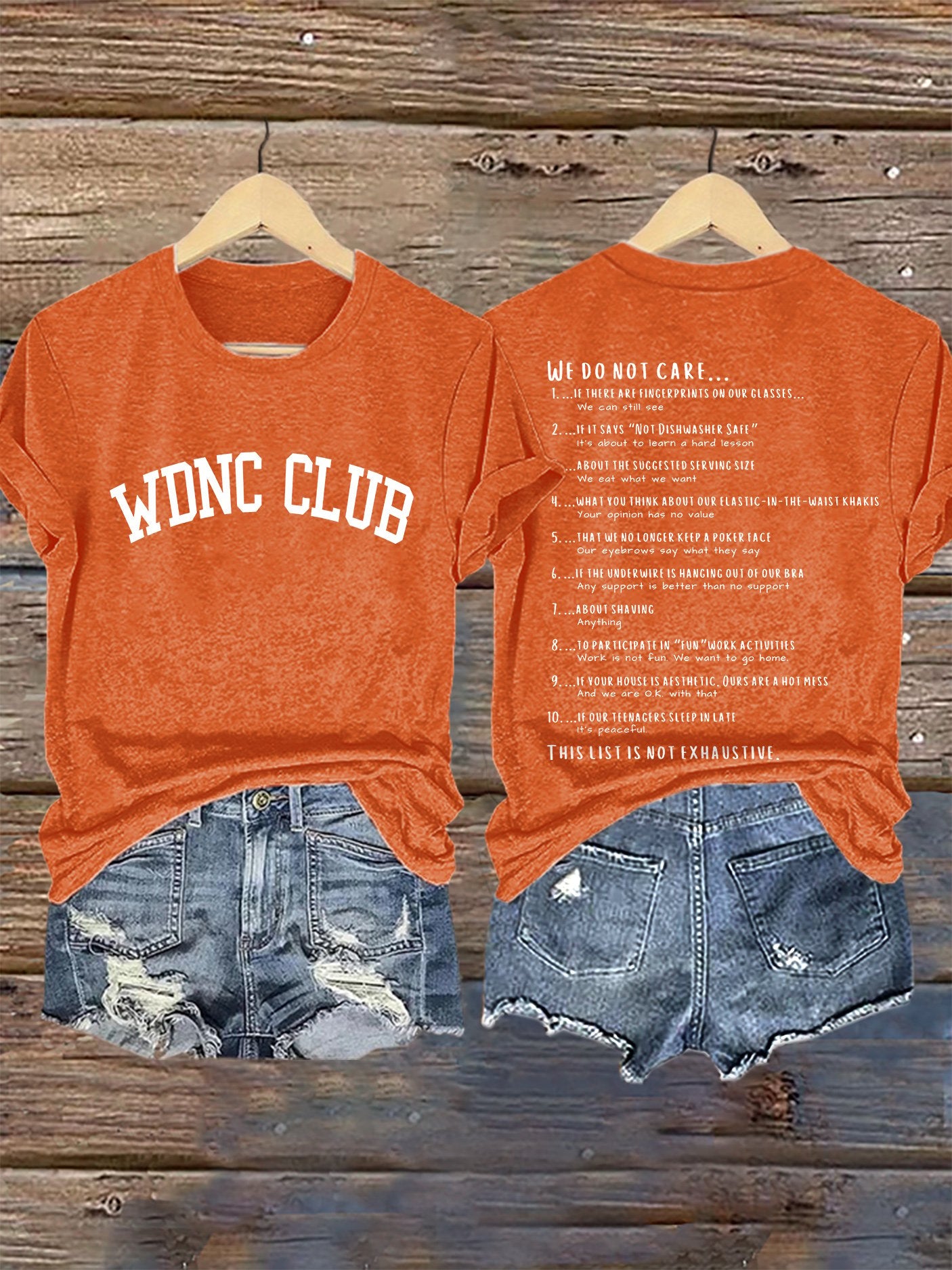 Retro Funny WDNC Menopause Perimenopause This List Is Not Exhaustive Print T-Shirt