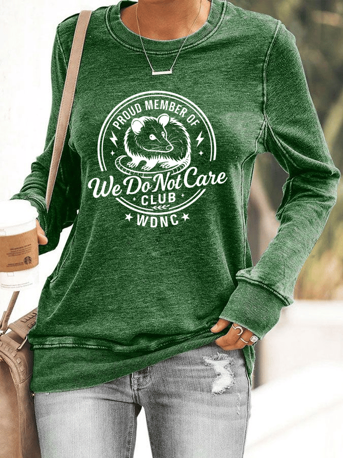 Women's Retro Funny Proud Member Of Club We Do Not Care Menopause Perimenopause Print Knitted Tops