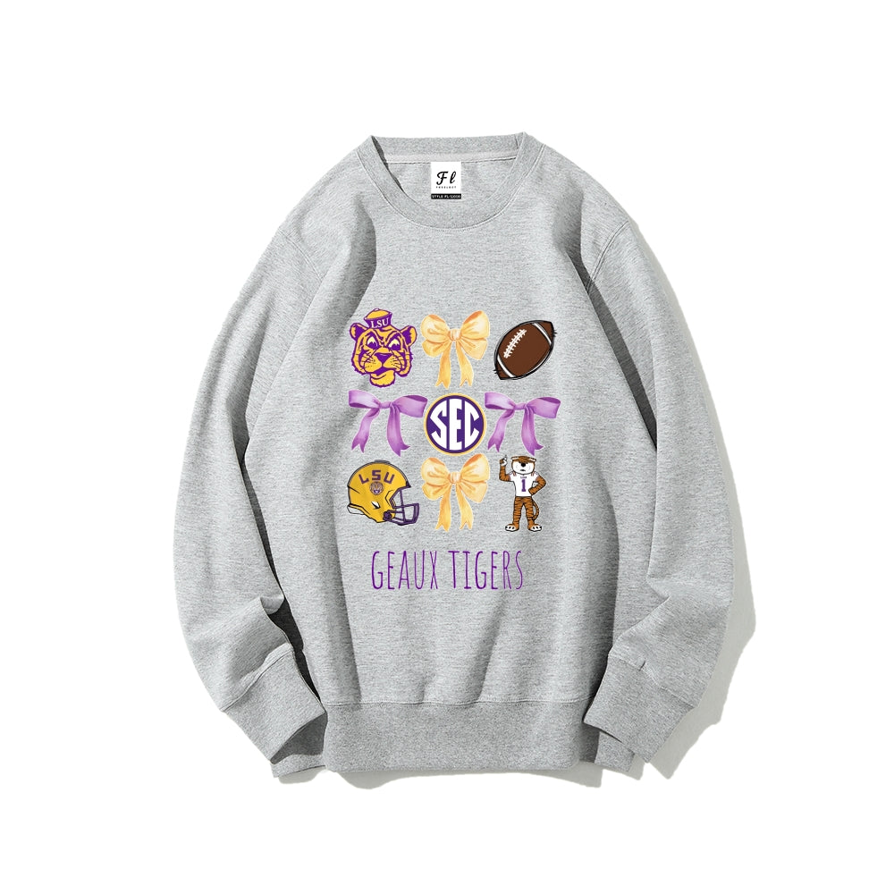 Colleges Football Design Sweatshirt-GEAUX TIGERS