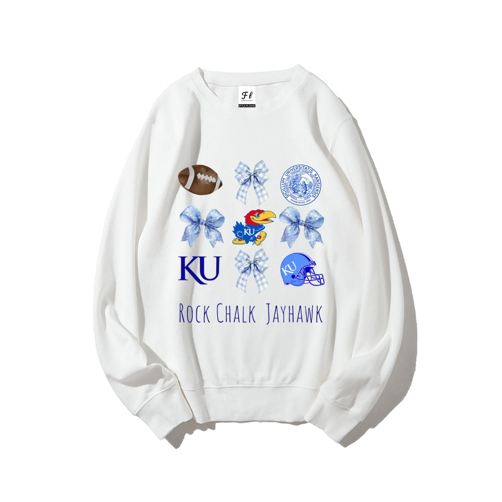 Colleges Football Design Sweatshirt-ROCK CHALK JAYHAWK