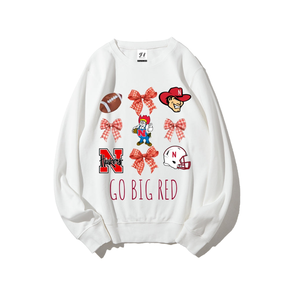 Colleges Football Design Sweatshirt-GO BIG RED