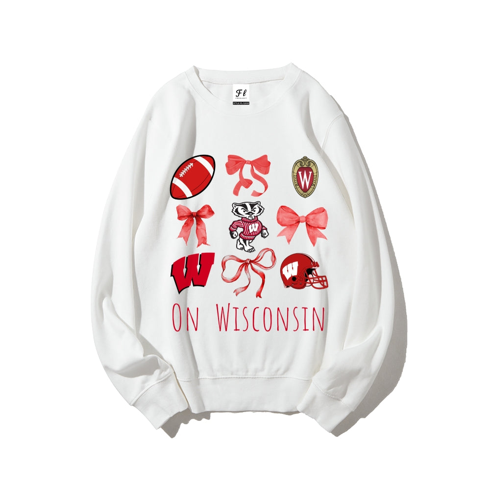 Colleges Football Design Sweatshirt-ON WISCONSIN