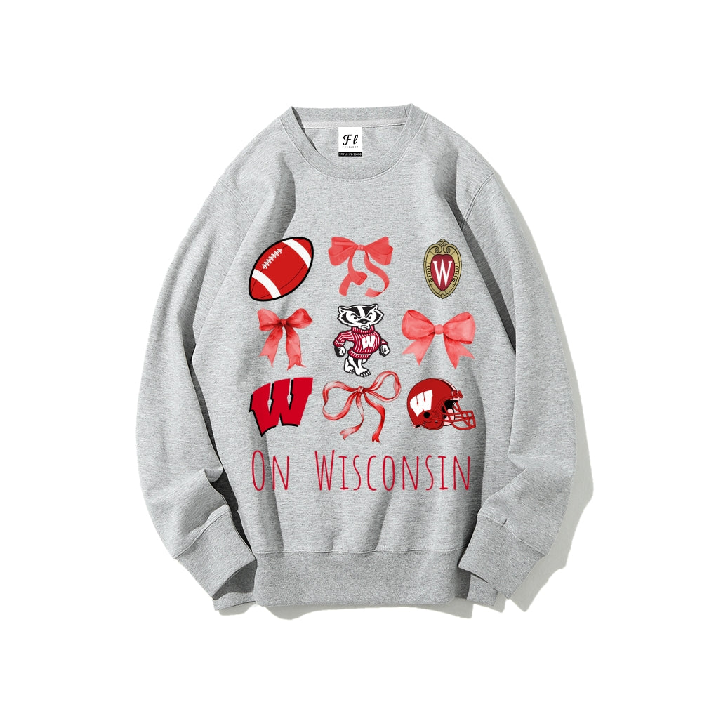 Colleges Football Design Sweatshirt-ON WISCONSIN