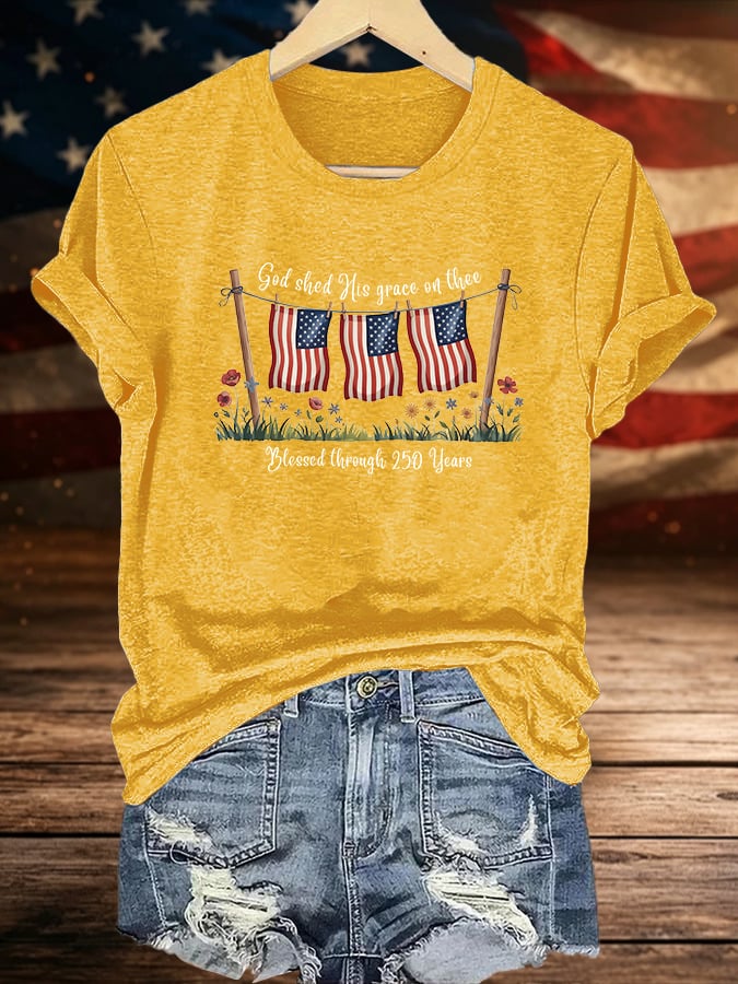 Women's Blessed through 250 Years Printed T-Shirt
