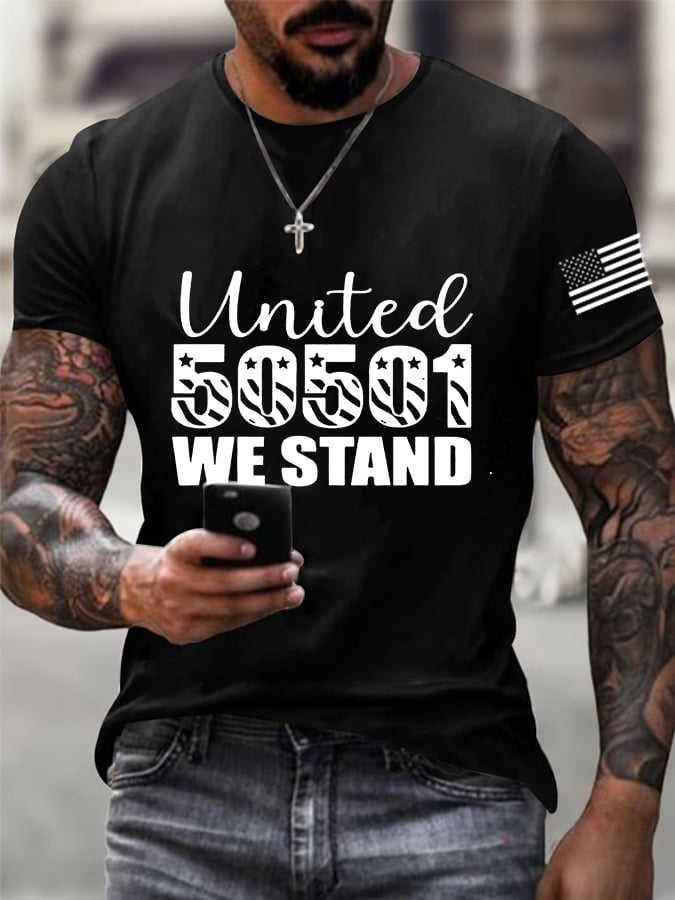 π₯Buy 3 Get 15% Offπ₯Men's 50 Protests 50 States 1 Movement Print T-Shirt