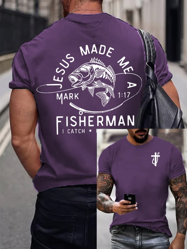 Men'S fishing Casual Faith Short-Sleeved T-Shirt