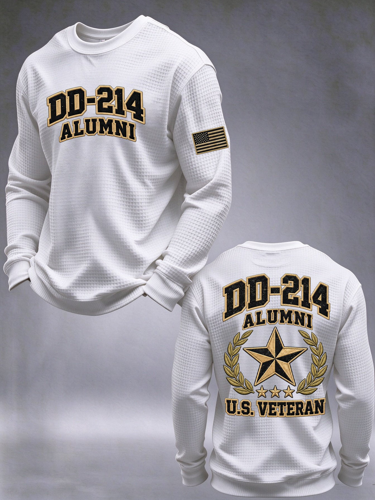 Men's Veteran Pride DD-214 Printed Waffle Long-Sleeve T-Shirt