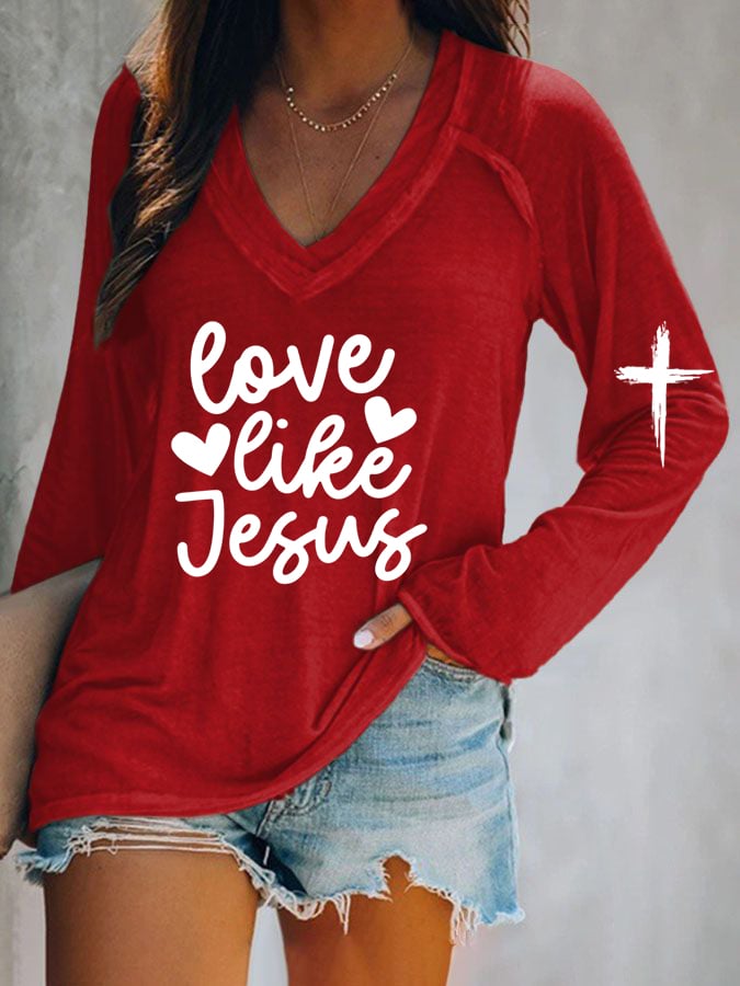 Women's Love Like Jesus Print T-Shirt