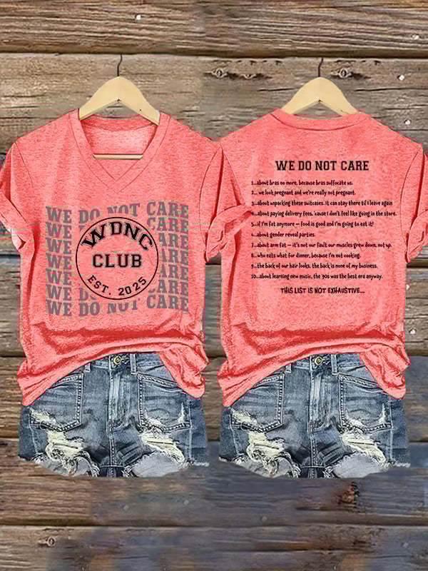 Women's Retro Funny Proud Member Of Club We Do Not Care Menopause Perimenopause Print T-Shirt