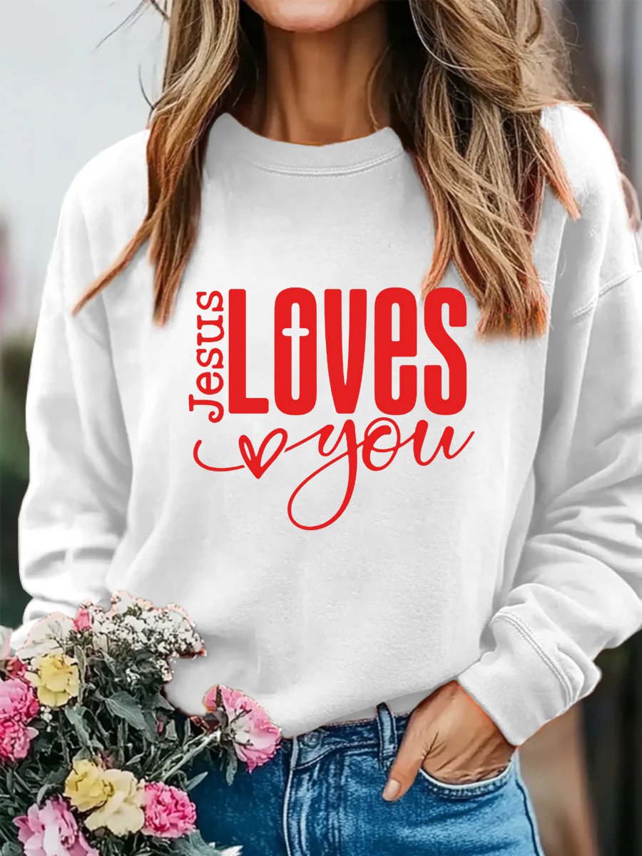 Women's Casual Valentine's Day Faith T-Shirt Sweatshirt