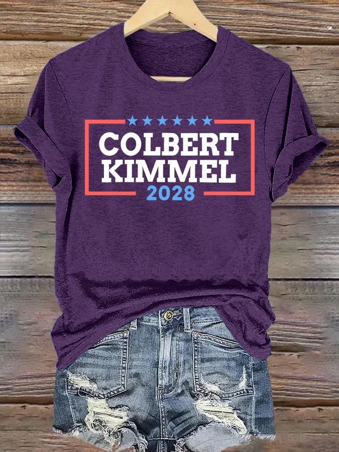 Women's Modern Talk Show Colbert Kimme 2028Print T-Shirt