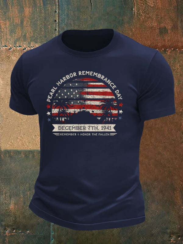 🔥Buy 3 Get 15% Off Men's Pearl Harbor Memorial Day Hawaii USA Flag Day of Infamy T-shirt