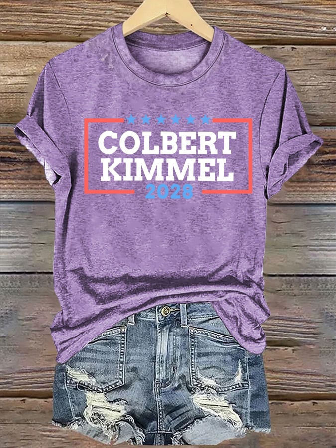 Women's Modern Talk Show Colbert Kimme 2028Print T-Shirt