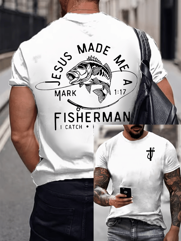 Men'S fishing Casual Faith Short-Sleeved T-Shirt