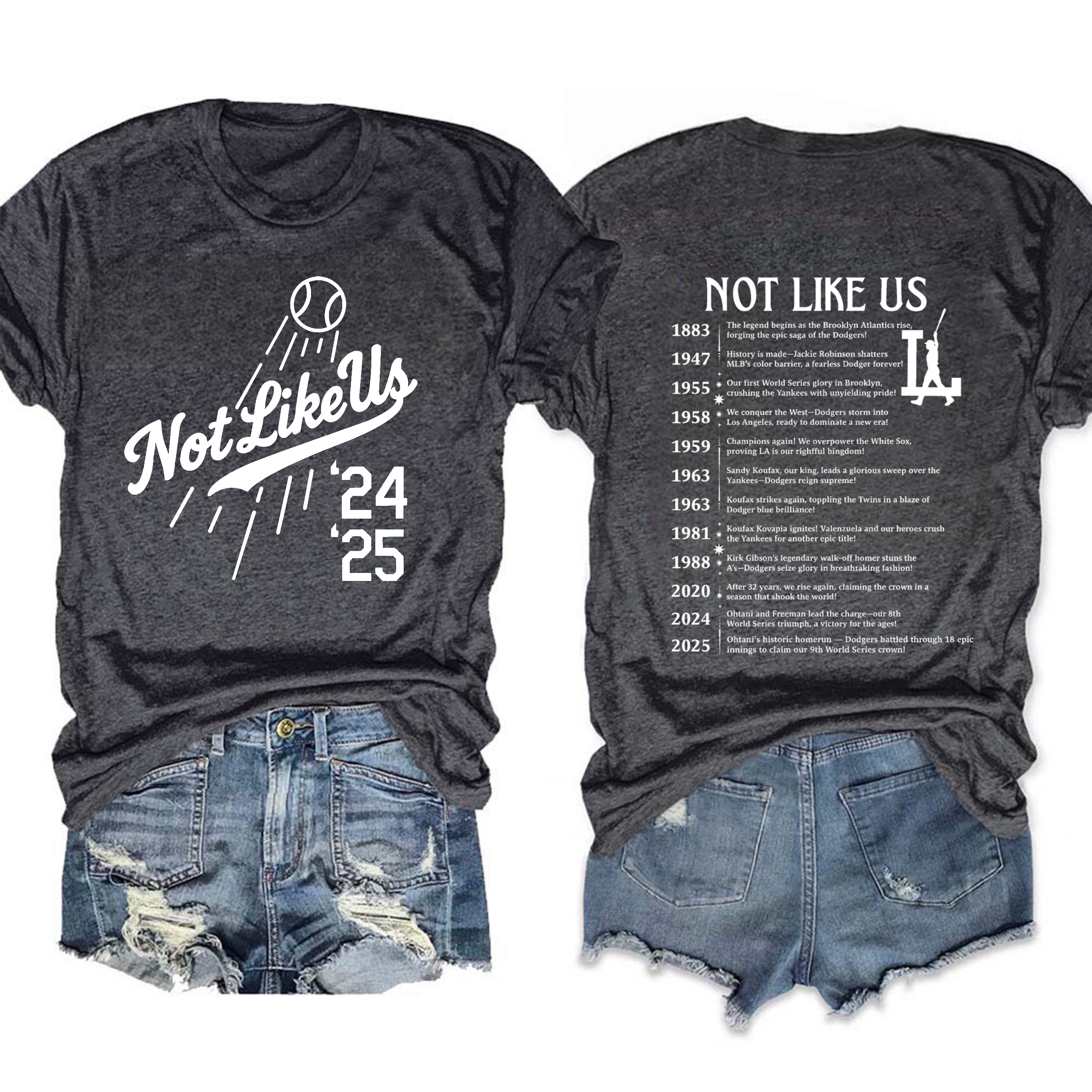 They Not Like Us Dodgers Back To Back Champions Tee