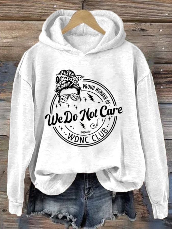 Women's Retro Funny Proud Member Of Club We Do Not Care Menopause Perimenopause Print Hoodie