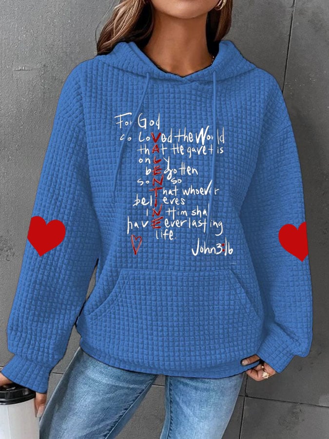 Women's For God So Loved The World Print Hooded Sweatshirt