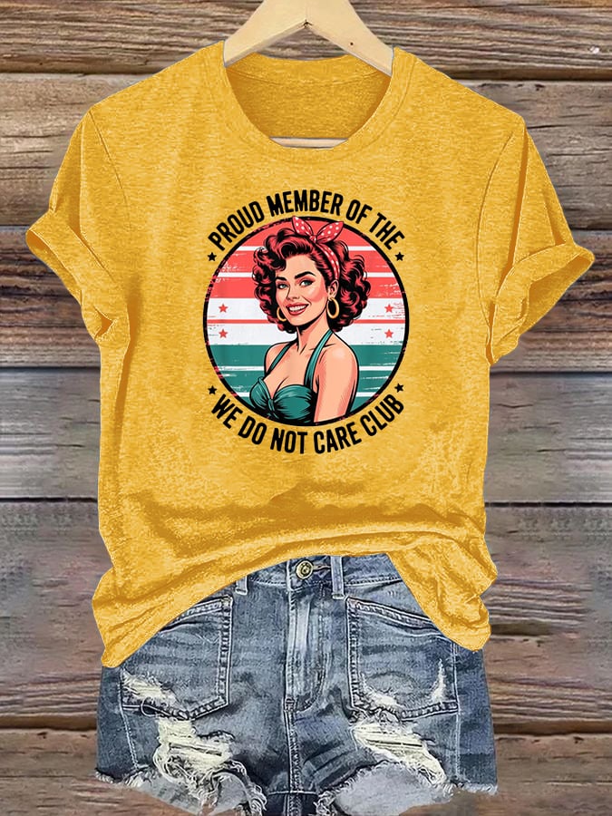 Women's Retro Funny Proud Member Of Club Menopause Perimenopause Print T-Shirt