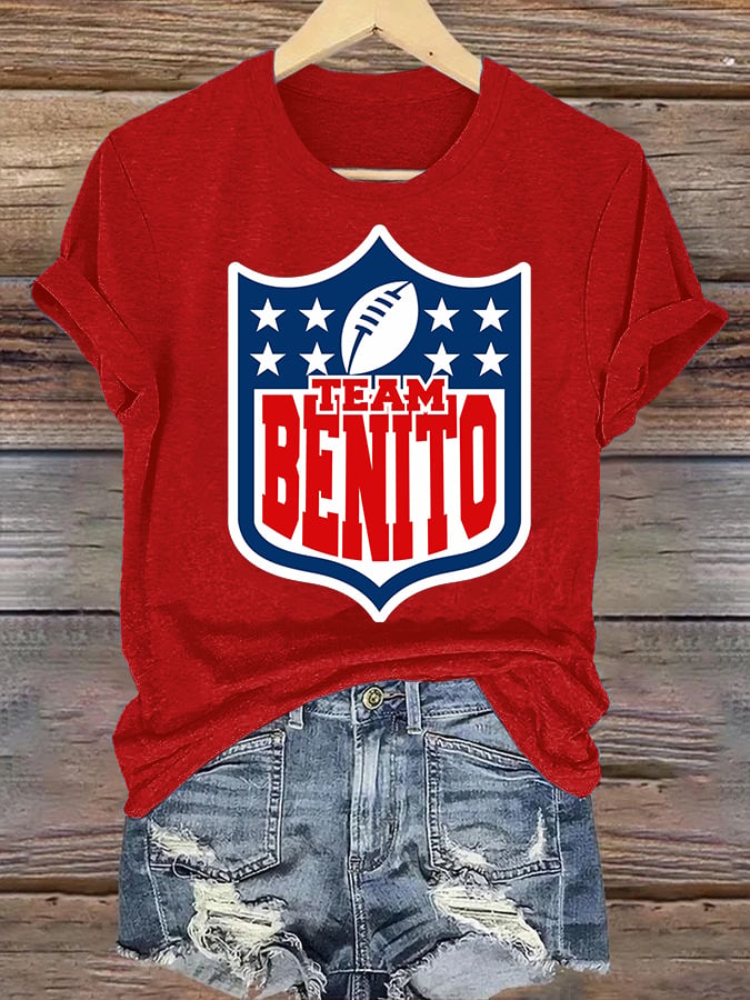 Women's Team Benito Puerto Rico Print Casual Tee