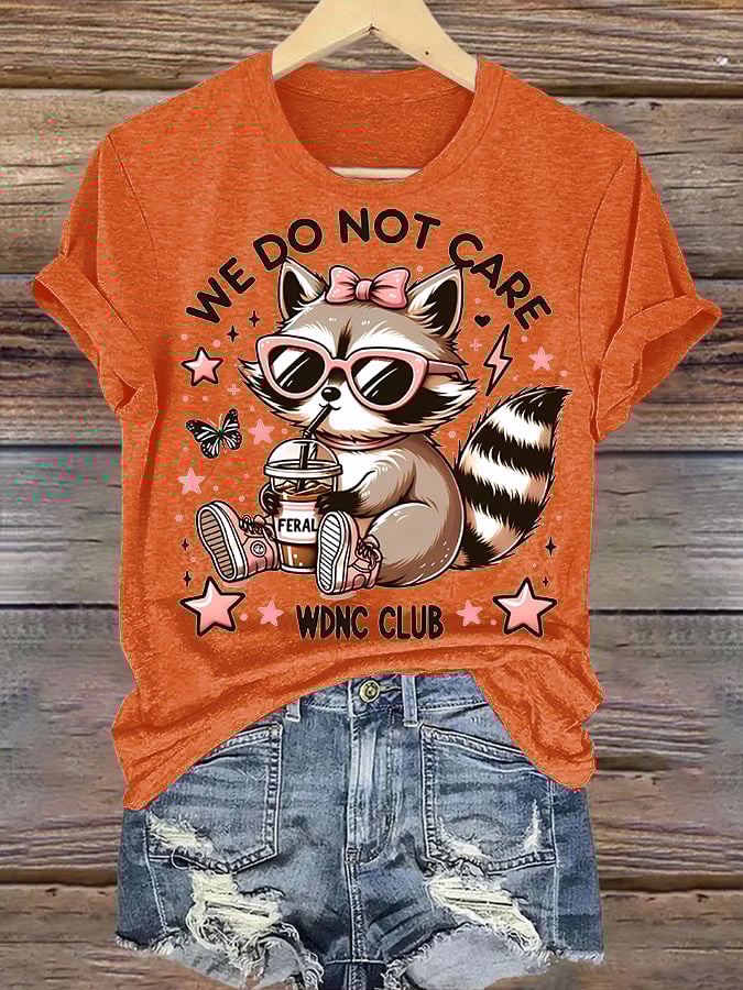 Women's Cute little raccoon for Women's WDNC Menopause & Perimenopause Printed T-shirt