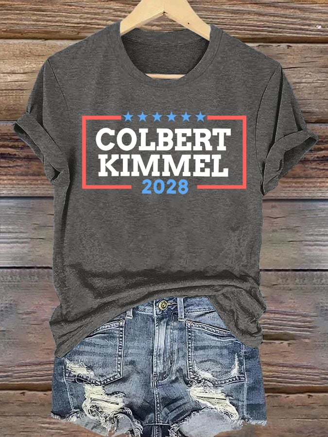 Women's Modern Talk Show Colbert Kimme 2028Print T-Shirt