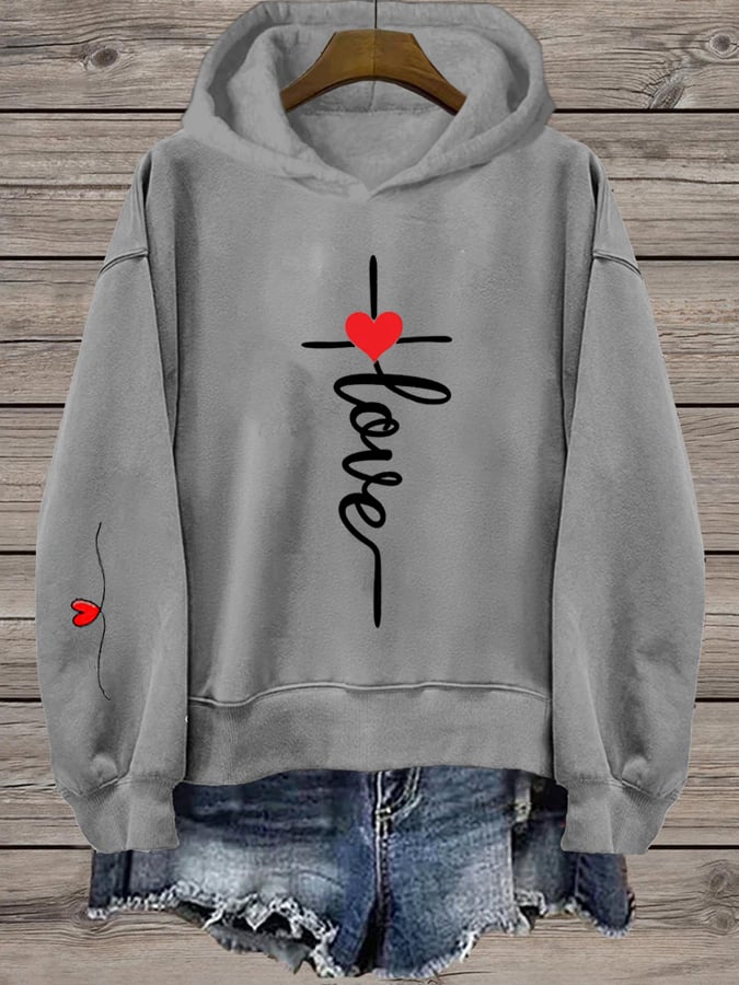 Women's Love Cross Printed Sweatshirt