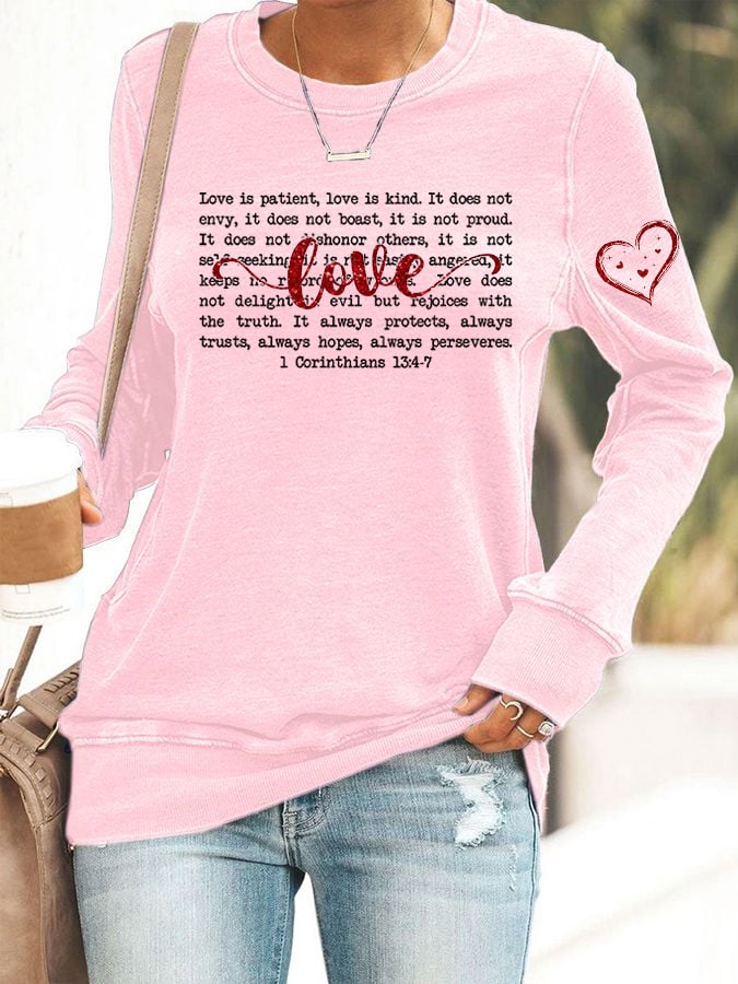 Women's Love is patient Printed Sweatshirt