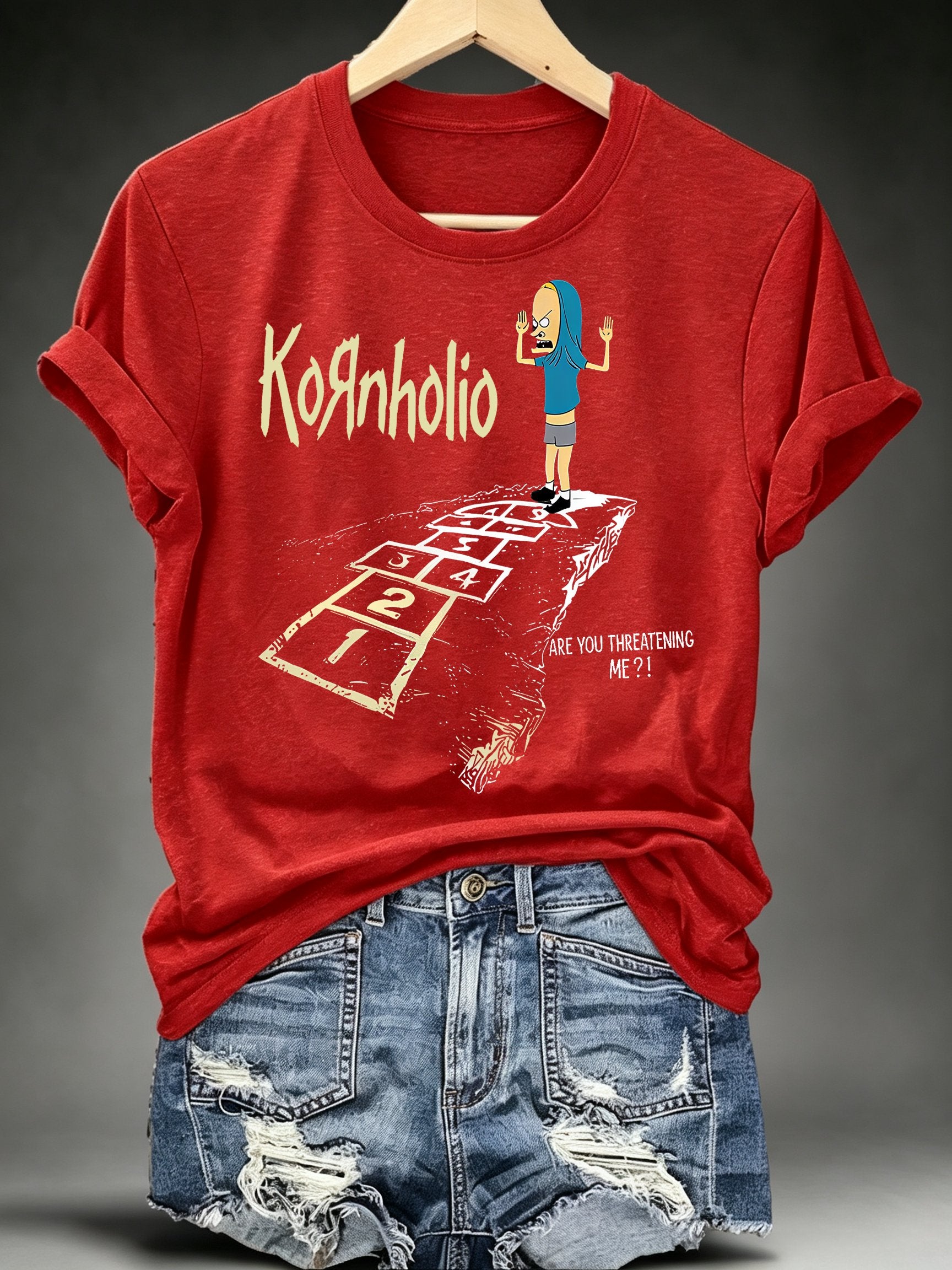 Women's Vintage Kornholio Graphic Funny T-Shirt