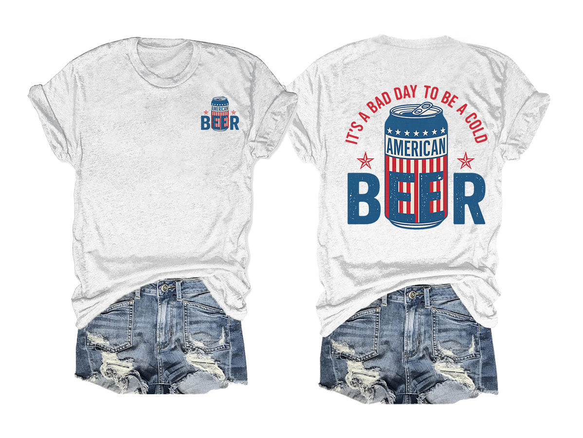 π₯Buy 3 Get 15% Offπ₯Itβs a Bad Day to Be a Cold Beer, Funny 4th of July Drinking Shirt