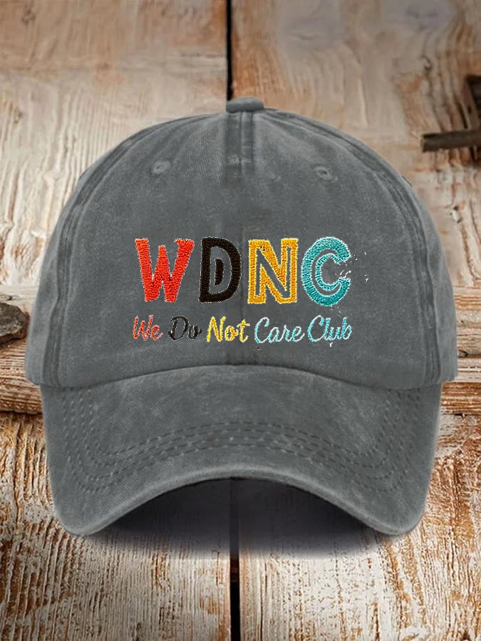Unisex Retro Funny WDNC We Do Not Care Club Menopause Perimenopause Print Baseball Cap
