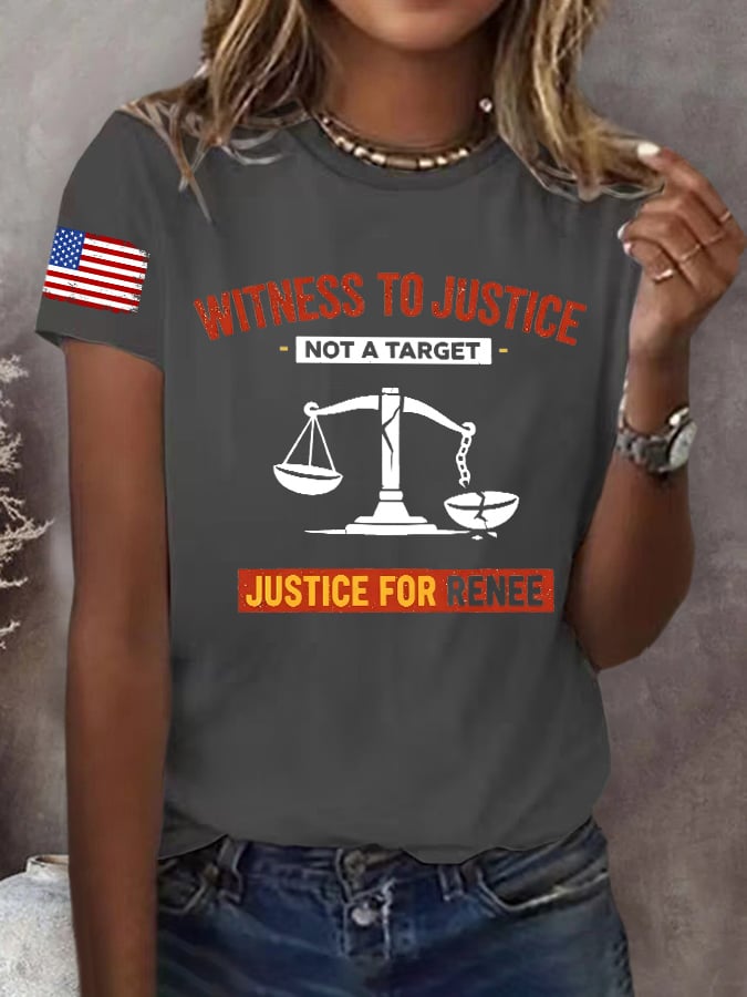 Retro Witness To Justice -Not A Target Justice For Renee Print T-Shirt