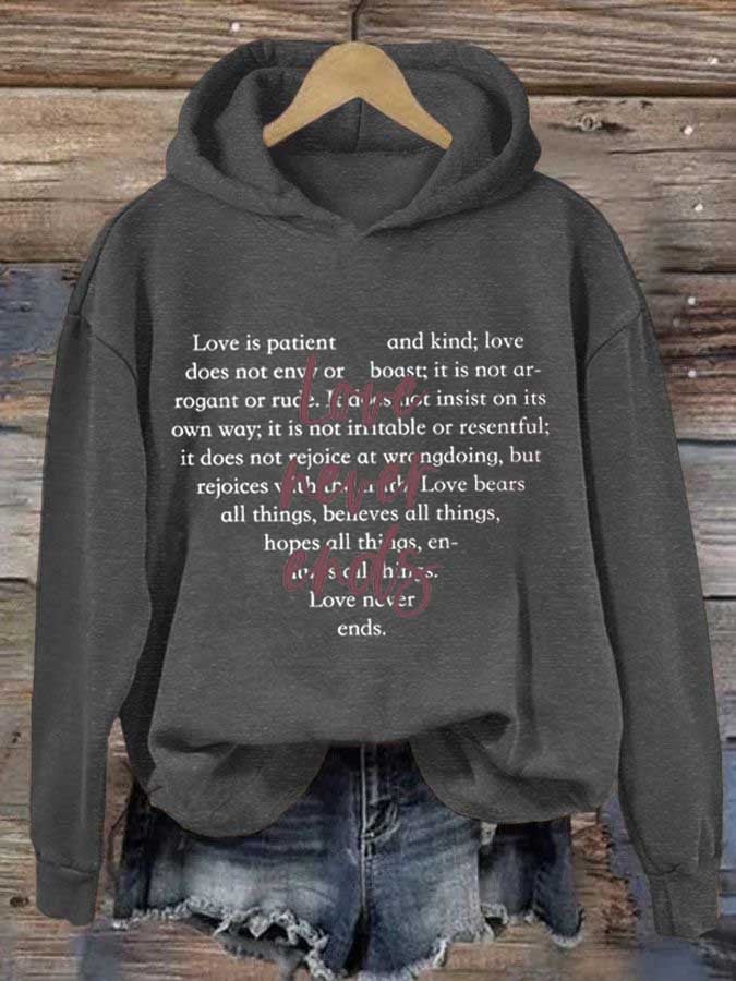 Women's Love Never Ends Print Sweatshirt