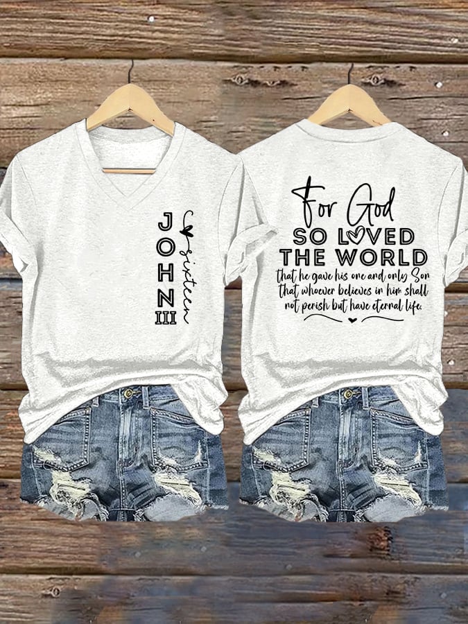 Women's God Loved The World Printed T-Shirt