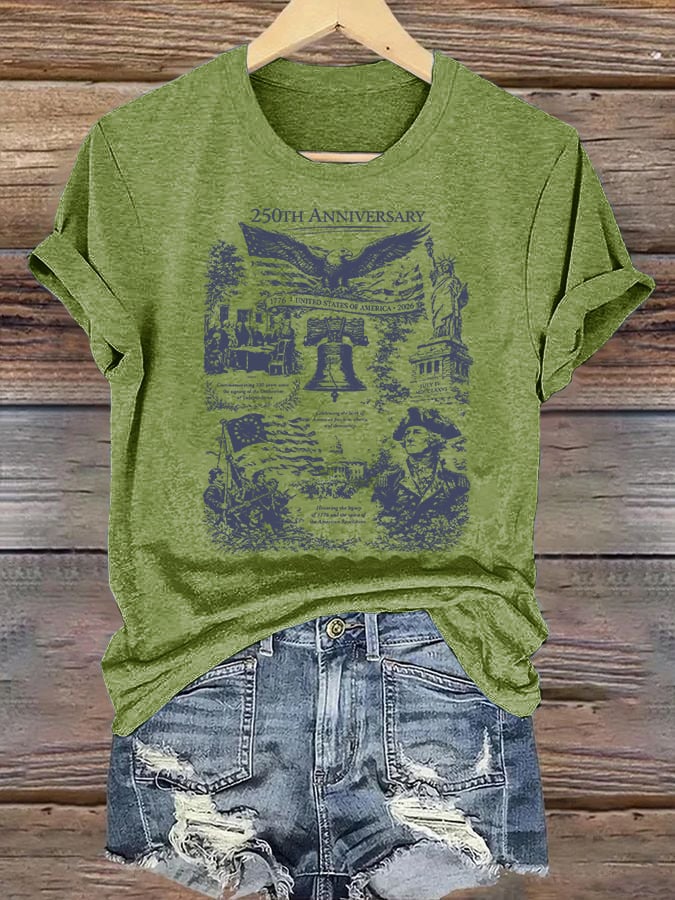 Women's Retro USA 250th Anniversary Print T-Shirt