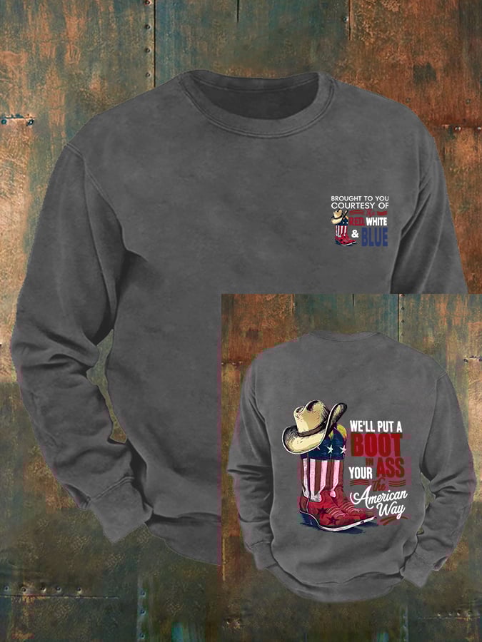 🔥Buy 3 Get 15% Off Men's WE'LL PUT A B00T IN YOUR ASS Print Sweatshirt