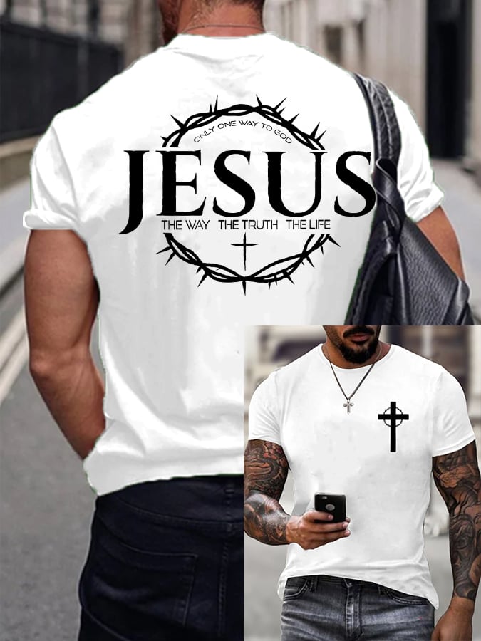 🔥Buy 3 Get 15% Off🔥Men's Jesus The Way The Truth The Life Printed Casual T-shirt