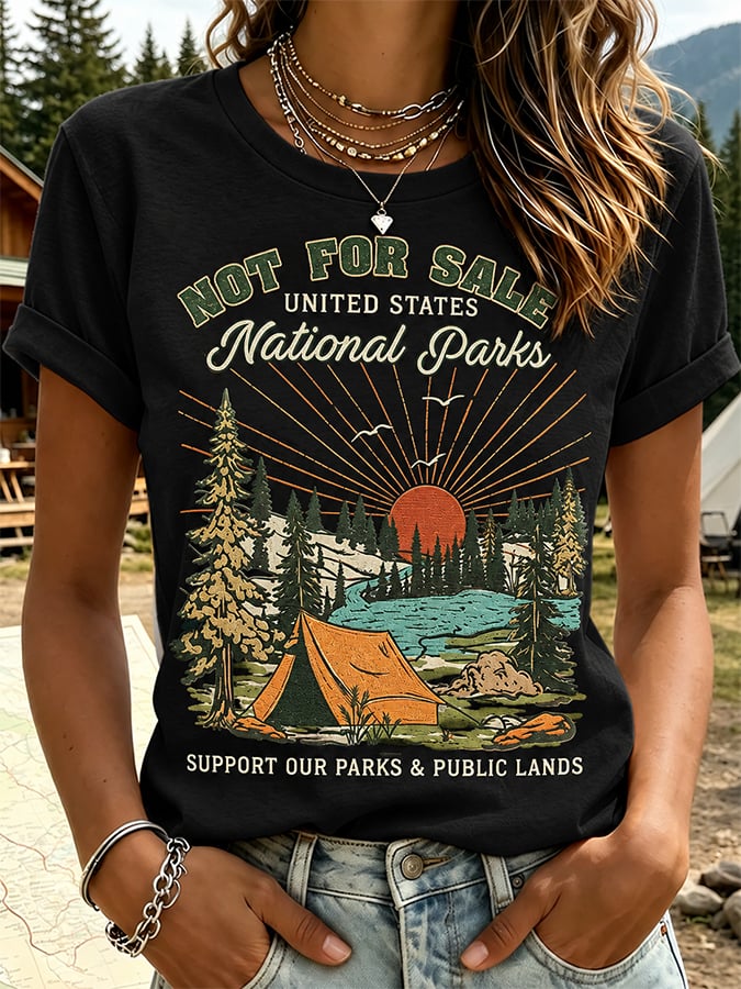 Women's "Support Our Parks & Public Lands" Comfortable short-sleeved T-shirt